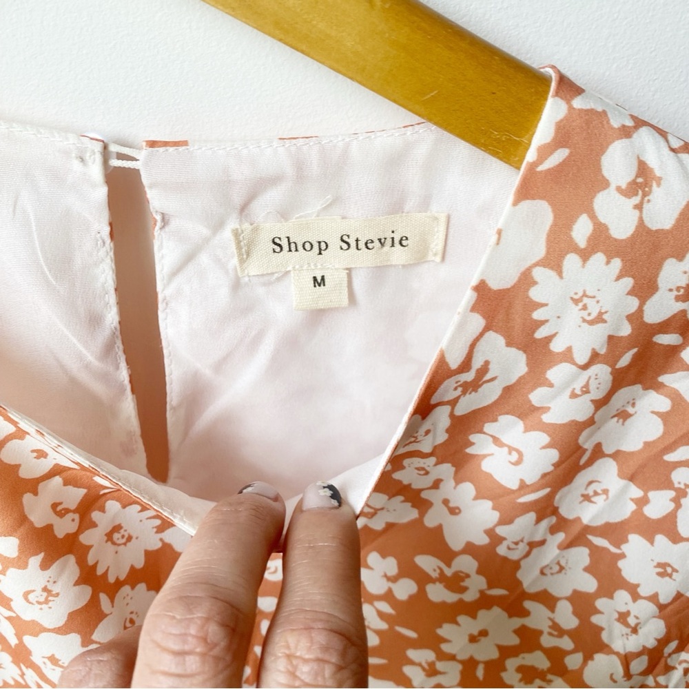 Shop Stevie Floral Mini Dress - Peach and White - Picture 4 of 6